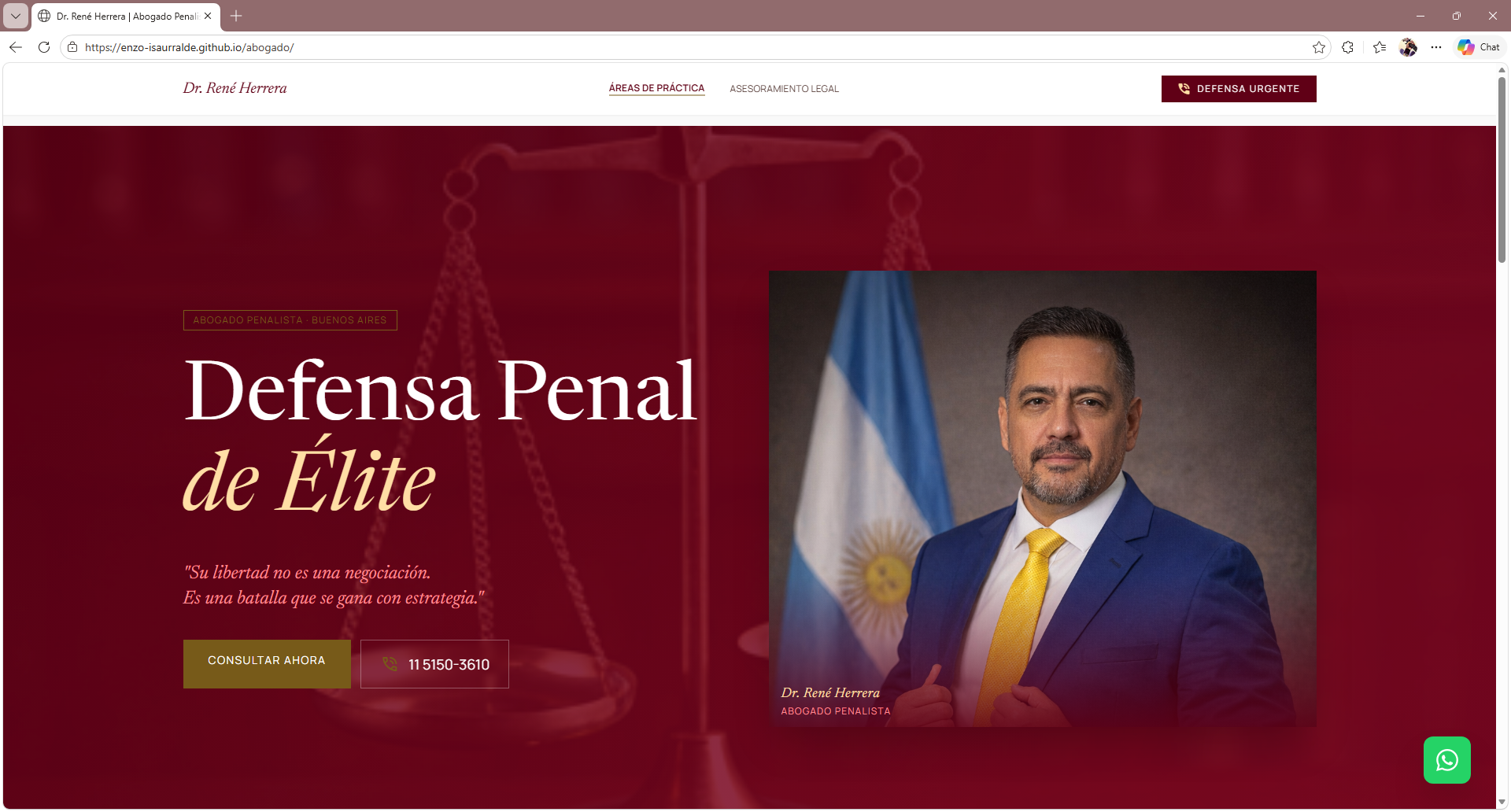 Página Web del Abogado René